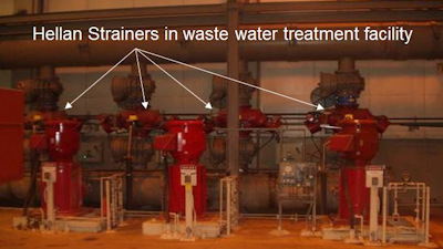 Automatic Strainers: Hellan Strainers used in a waste water treatment plant.